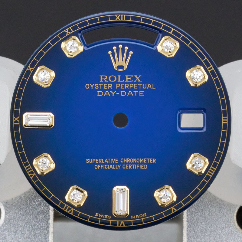 Rolex Day-Date, 18238/118238, Blue Vignette Big Diamond dial, Swiss Made