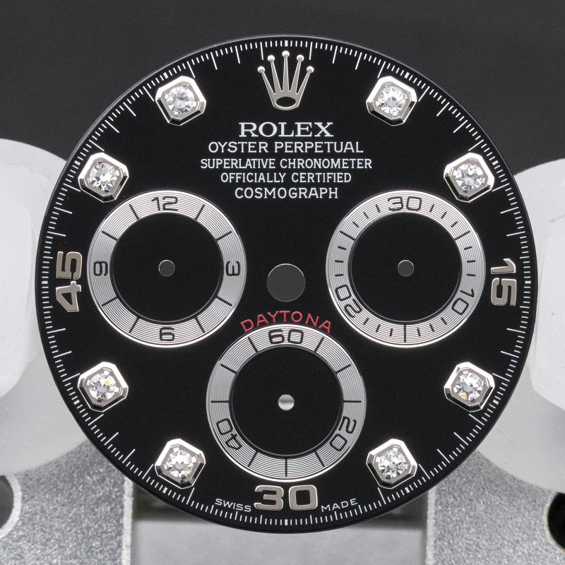 Rolex Daytona, 116509/116519/116520, Black Big Diamond dial, Swiss Made + Hands set