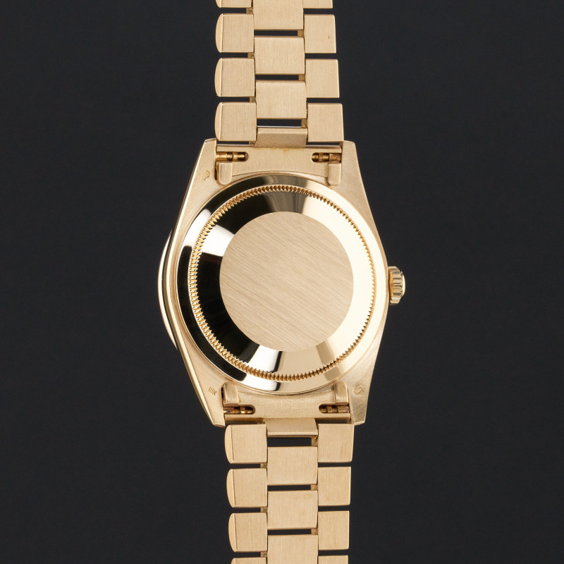 Rolex Day Date, 18338, 36mm, 1991, Yellow gold, Green Vignette Small Diamond dial, Fullset, 1y warranty