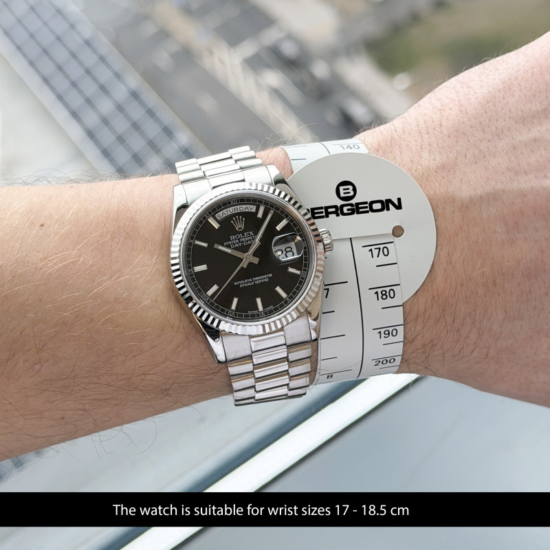 Rolex Day Date President, 118239, 36mm, 2002, White gold, Black dial, Fullset, 1y warranty