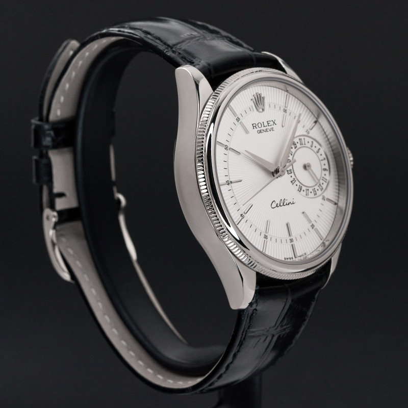 Rolex Cellini Date, 50519, 39mm, 2016, White gold, Silver Guilloche dial, Fullset, 1y warranty