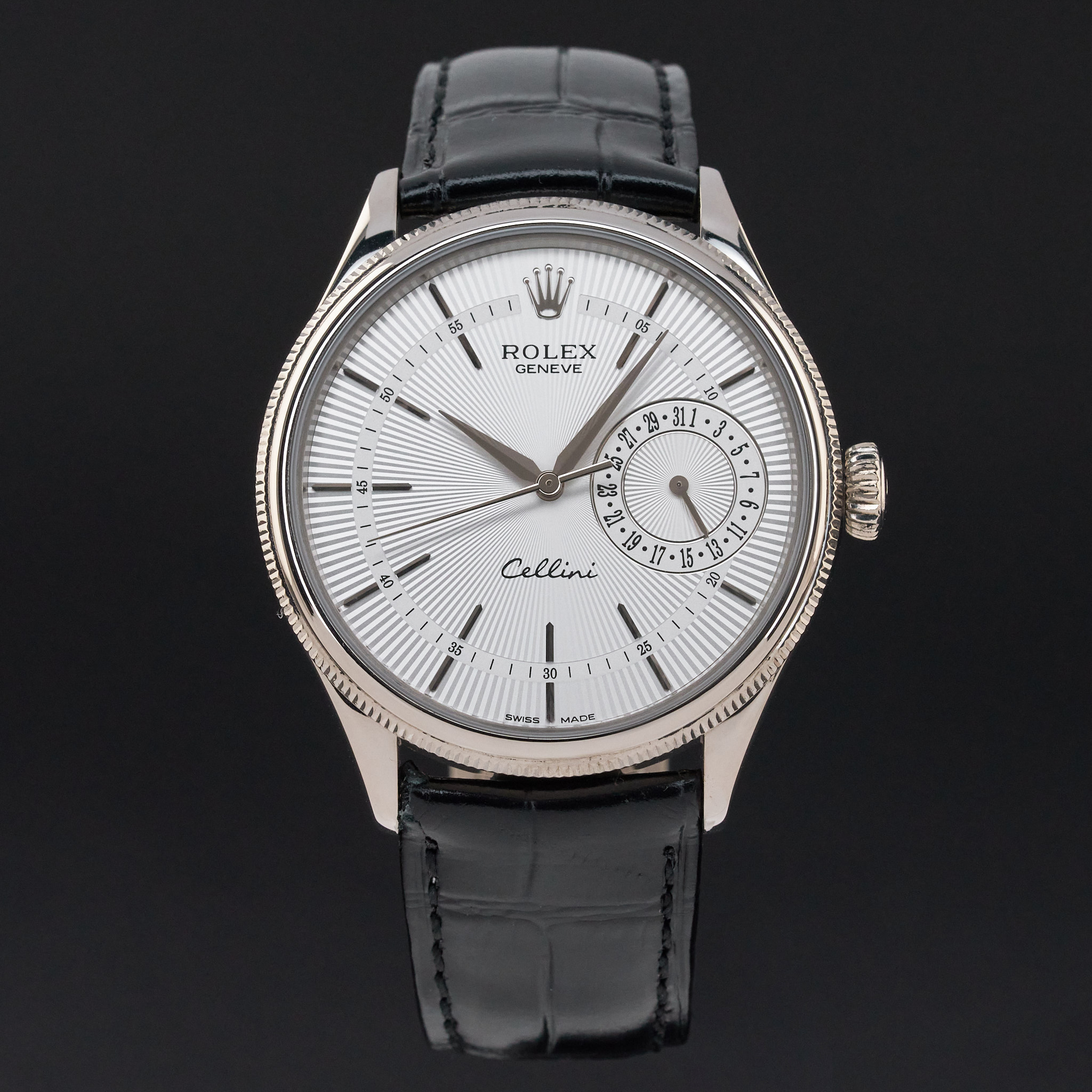 Rolex Cellini Date, 50519, 39mm, 2016, White gold, Silver Guilloche dial, Fullset, 1y warranty