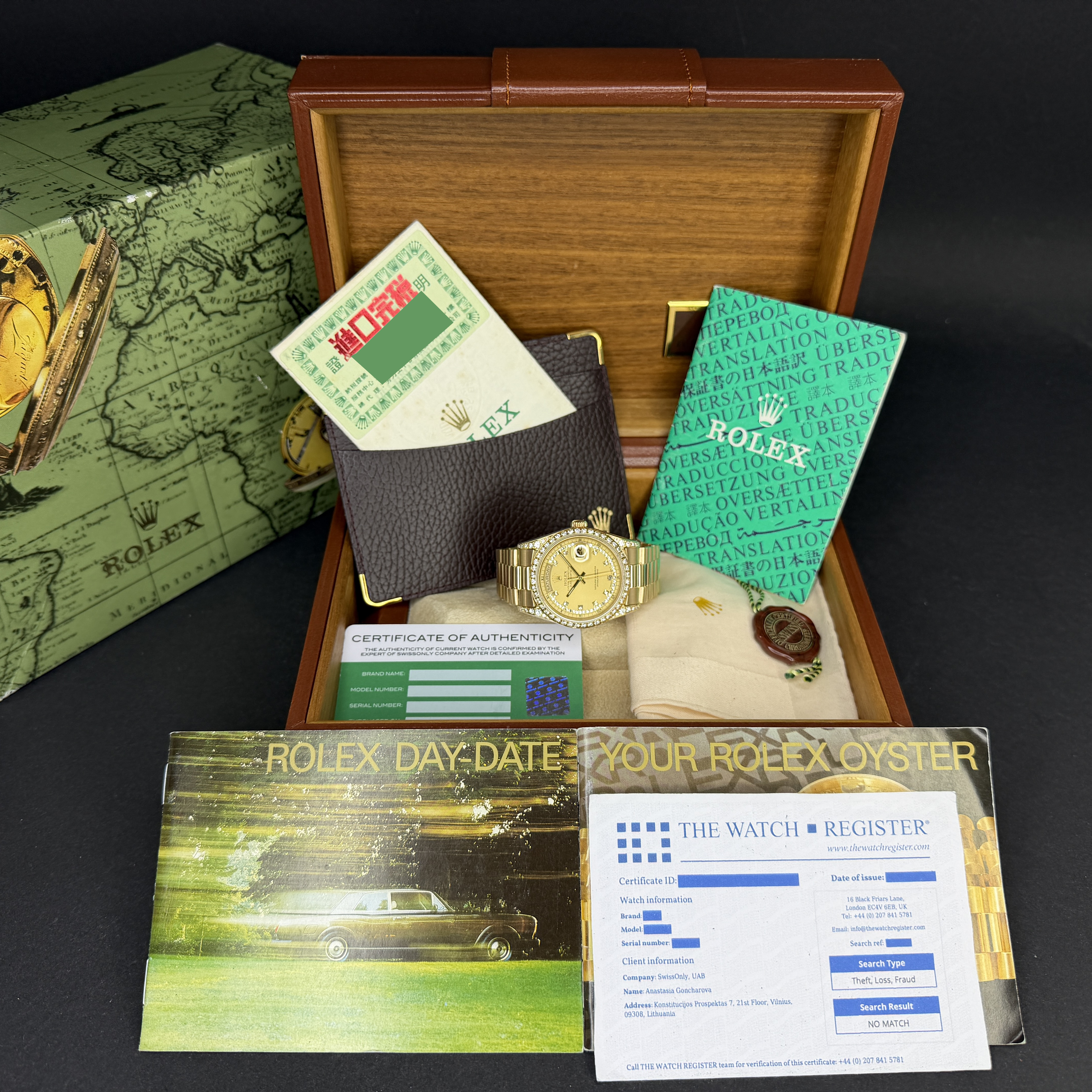 Rolex Day Date President, 18388, 36mm, 1991, Yellow gold, Champagne String Diamond dial, Fullset, 1y warranty