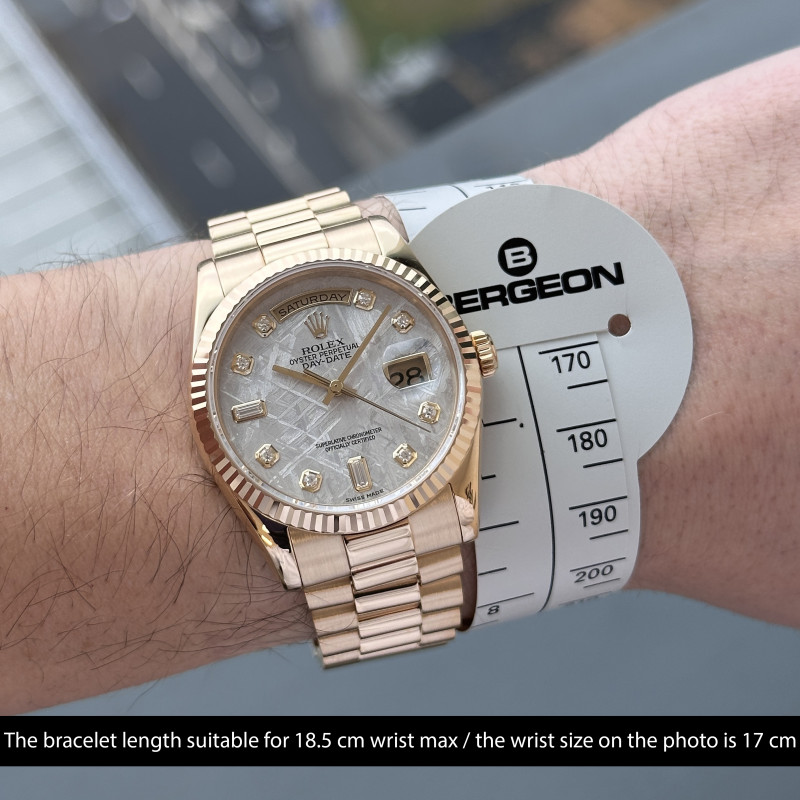 Rolex Day Date President, 118238, 36mm, 2004, Yellow gold, Meteorite Diamond dial, Fullset, 1y warranty