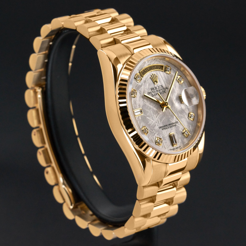 Rolex Day Date President, 118238, 36mm, 2004, Yellow gold, Meteorite Diamond dial, Fullset, 1y warranty