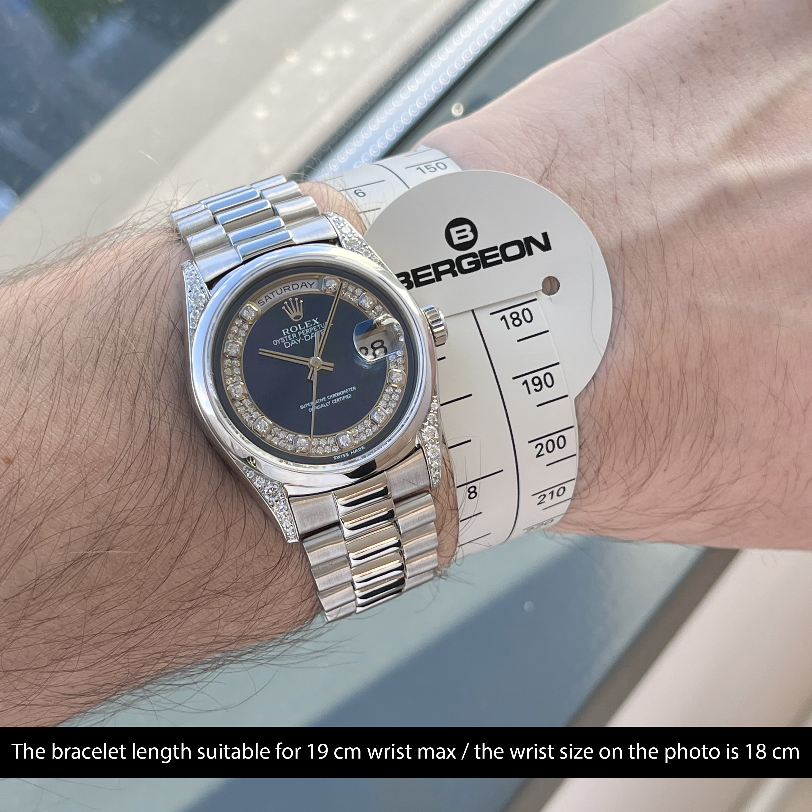 Rolex Day Date President, 18296, 36mm, 1995, Platinum, Blue Myriad Big Diamond dial, Fullset, 1y warranty