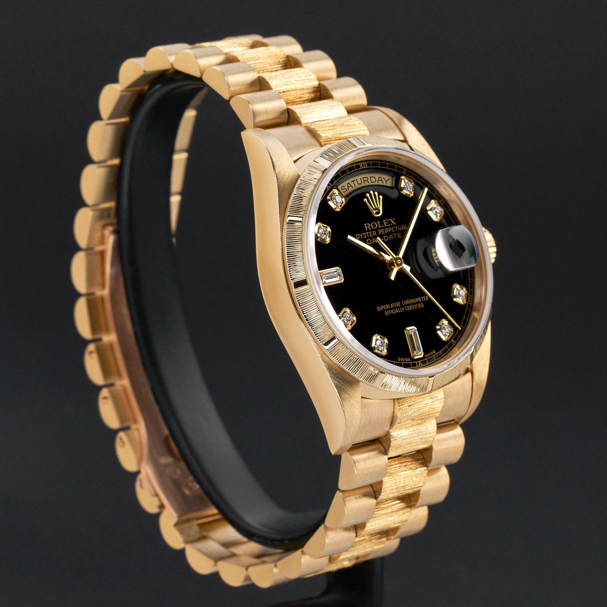 Rolex Day Date President, 18248, 36mm, 1999, Yellow gold, Black Big Diamond dial, Fullset, 1y warranty