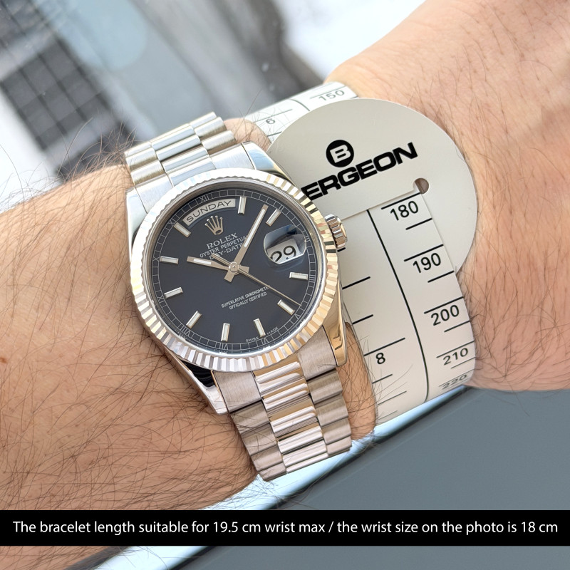 Rolex Day Date President, 118239, 36mm, 2002, White gold, Blue dial, Fullset, 1y warranty