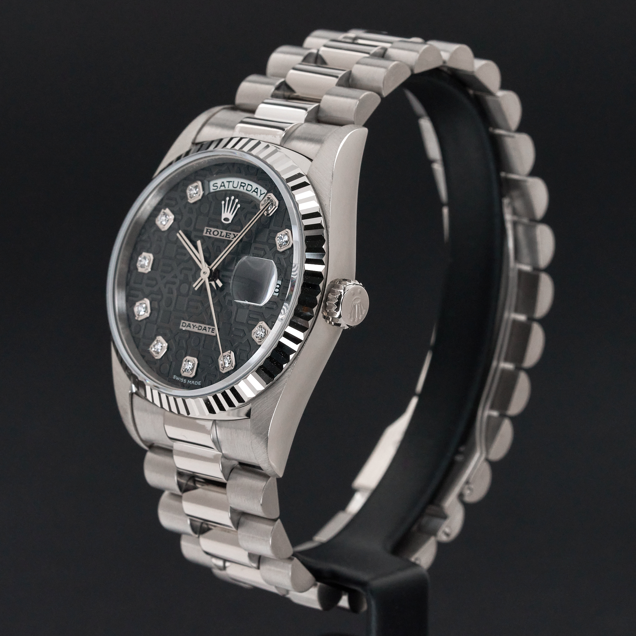 Rolex Day Date President, 18239, 36mm, 1999, White gold, Grey Jubilee Big Diamond dial, Fullset, 1y warranty