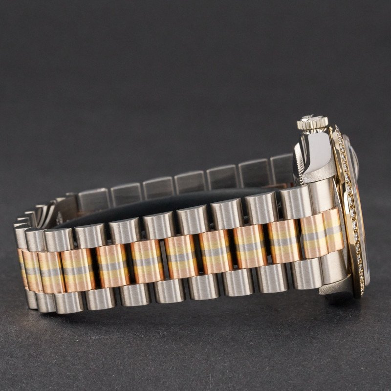 Rolex Day Date President, Rare TRIDOR, 18349, 36mm, 1989, Silver Diamond dial, Fullset, 1y warranty