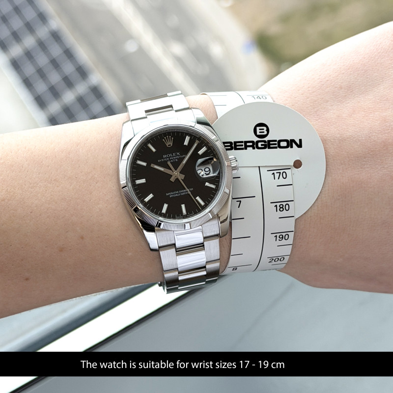 Rolex Oyster Perpetual Date, 115210, 34mm, 2008, Steel, Black dial, Fullset, 1y warranty