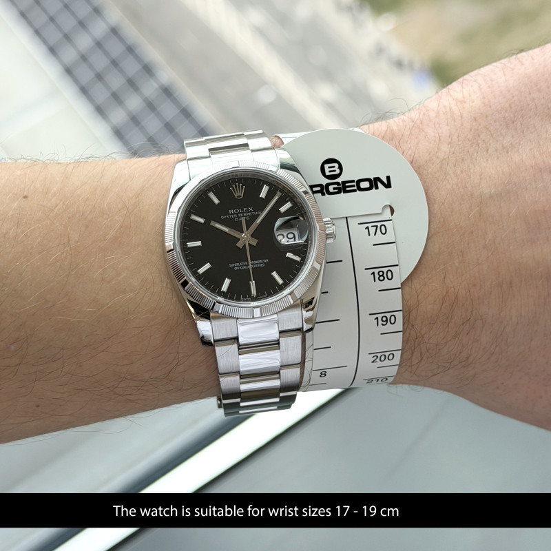Rolex Oyster Perpetual Date, 115210, 34mm, 2008, Steel, Black dial, Fullset, 1y warranty
