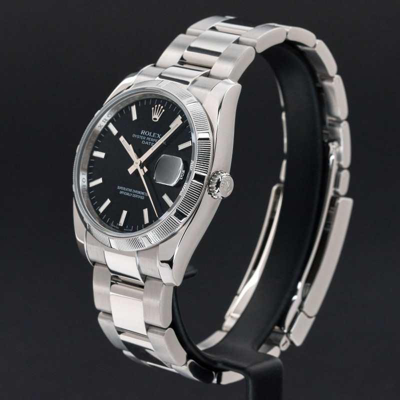 Rolex Oyster Perpetual Date, 115210, 34mm, 2008, Steel, Black dial, Fullset, 1y warranty