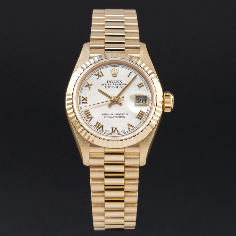 Rolex Lady Datejust, 69178, 26mm, 1993, Yellow gold, Silver MOP Roman dial, Fullset, 1y warranty