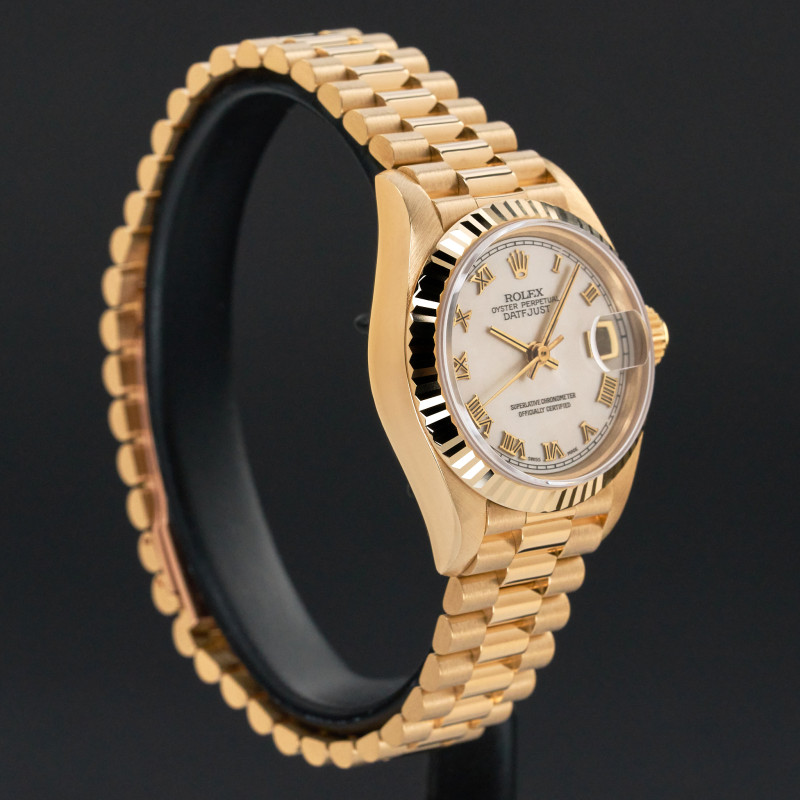 Rolex Lady Datejust, 69178, 26mm, 1993, Yellow gold, Silver MOP Roman dial, Fullset, 1y warranty