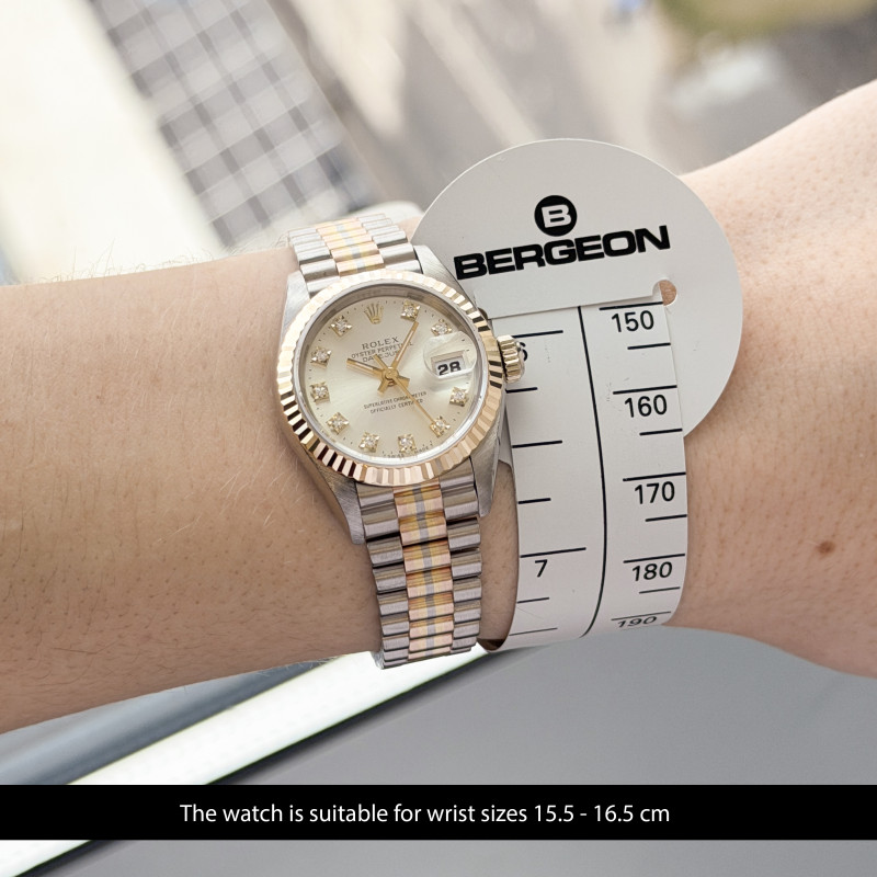 Rolex Lady Datejust, Rare TRIDOR, 69179, 26mm, 1986, Silver Small Diamond dial, Fullset, 1y warranty