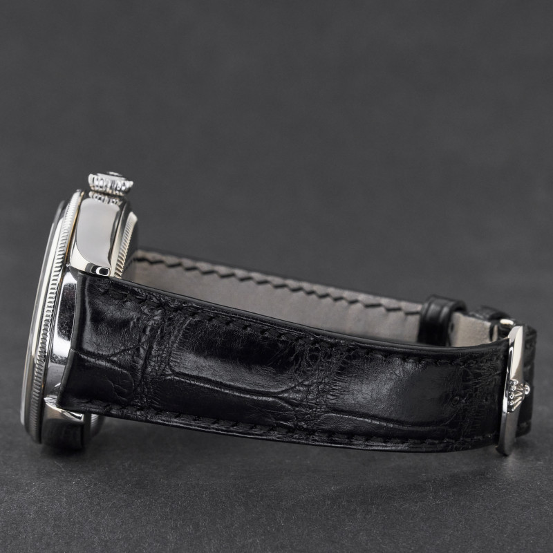 Rolex Cellini Date, 50519, 39mm, 2016, White Gold, Black Guilloche dial, Fullset, 1y warranty