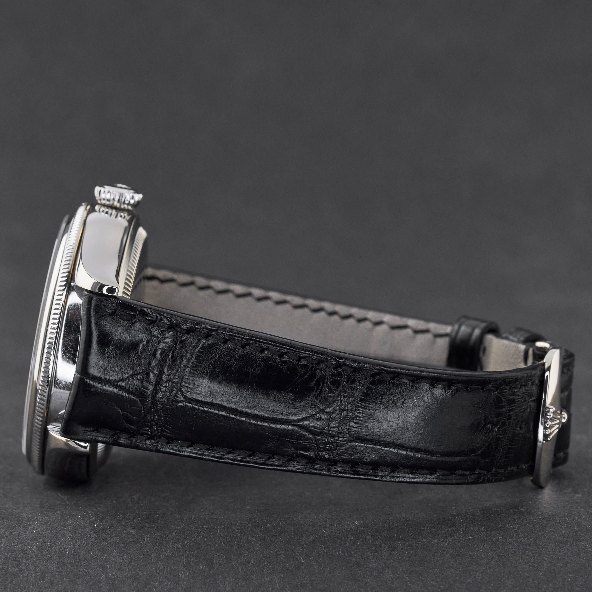 Rolex Cellini Date, 50519, 39mm, 2016, White Gold, Black Guilloche dial, Fullset, 1y warranty
