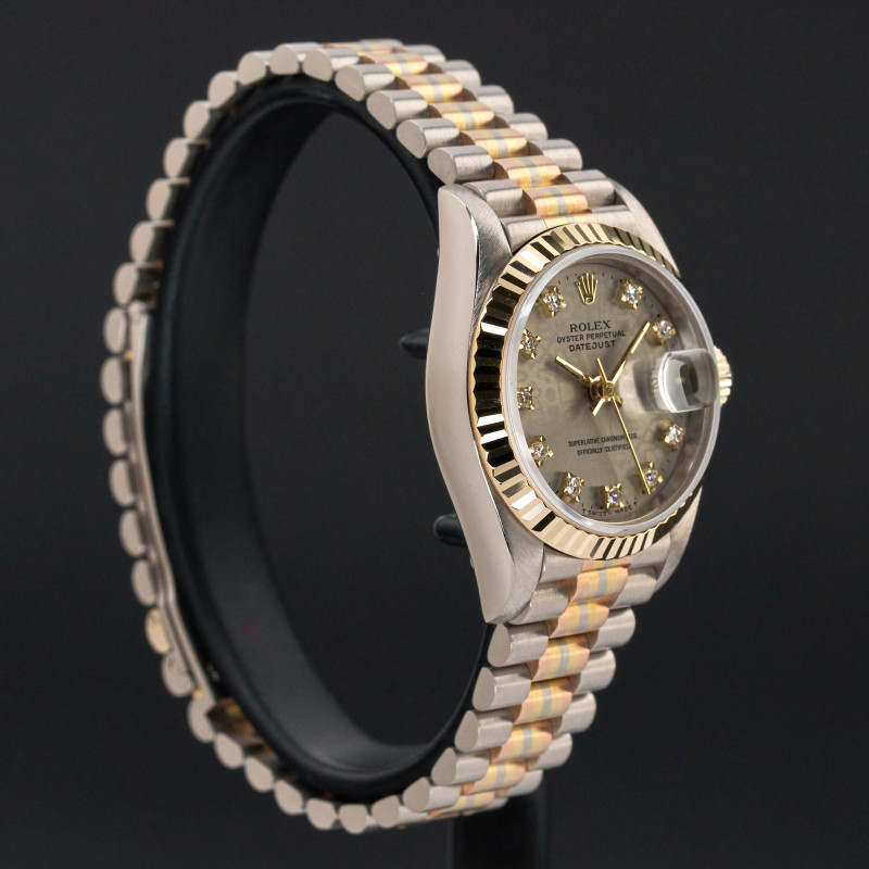 Rolex Lady Datejust, Rare TRIDOR, 69179, 26mm, 1989, Grey Jubilee Small Diamond dial, Fullset, 1y warranty