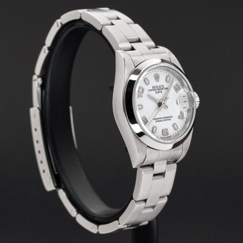 Rolex Oyster Perpetual Lady Date, 79160, 26mm, 2002, Steel, White Arabic dial, Fullset, 1y warranty