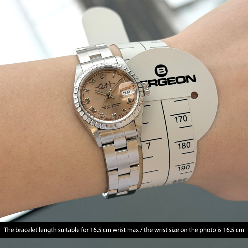 Rolex Oyster Perpetual Lady Date, 69240, 26mm, 1991, Steel, Salmon Roman dial, Fullset, 1y warranty