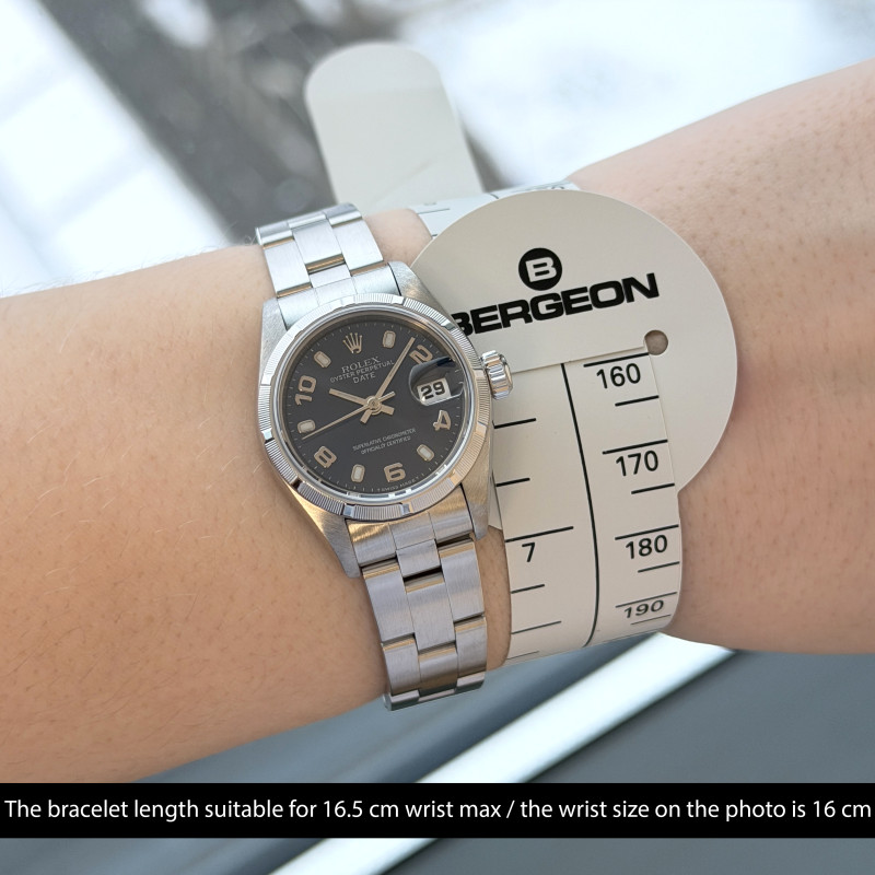 Rolex Oyster Perpetual Lady Date, 69190, 26mm, 1999, Steel, Blue Arabic dial, Fullset, 1y warranty