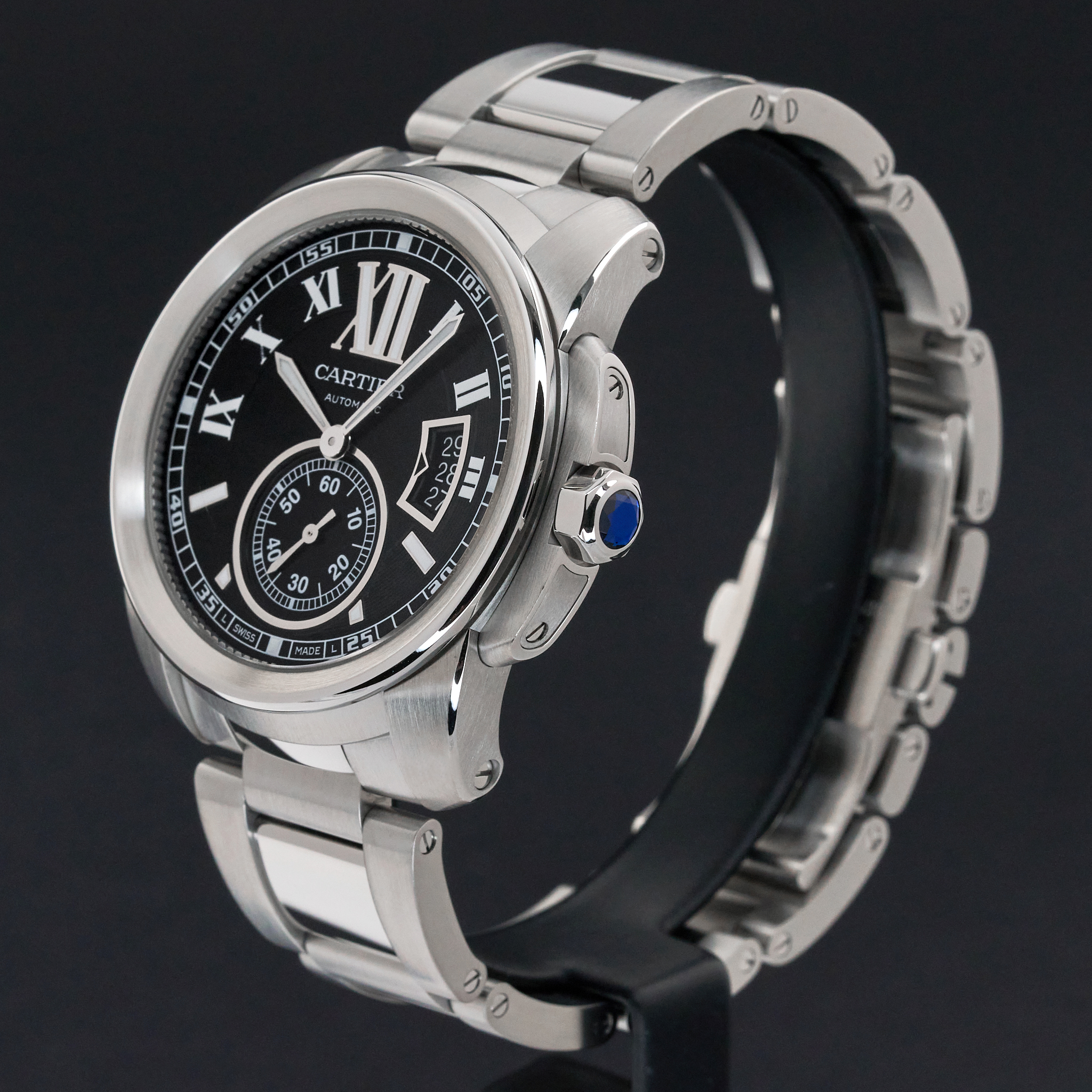 Cartier Calibre de Cartier, W7100016, 42mm, 2012, Steel, Black Roman dial, Fullset, 1y warranty