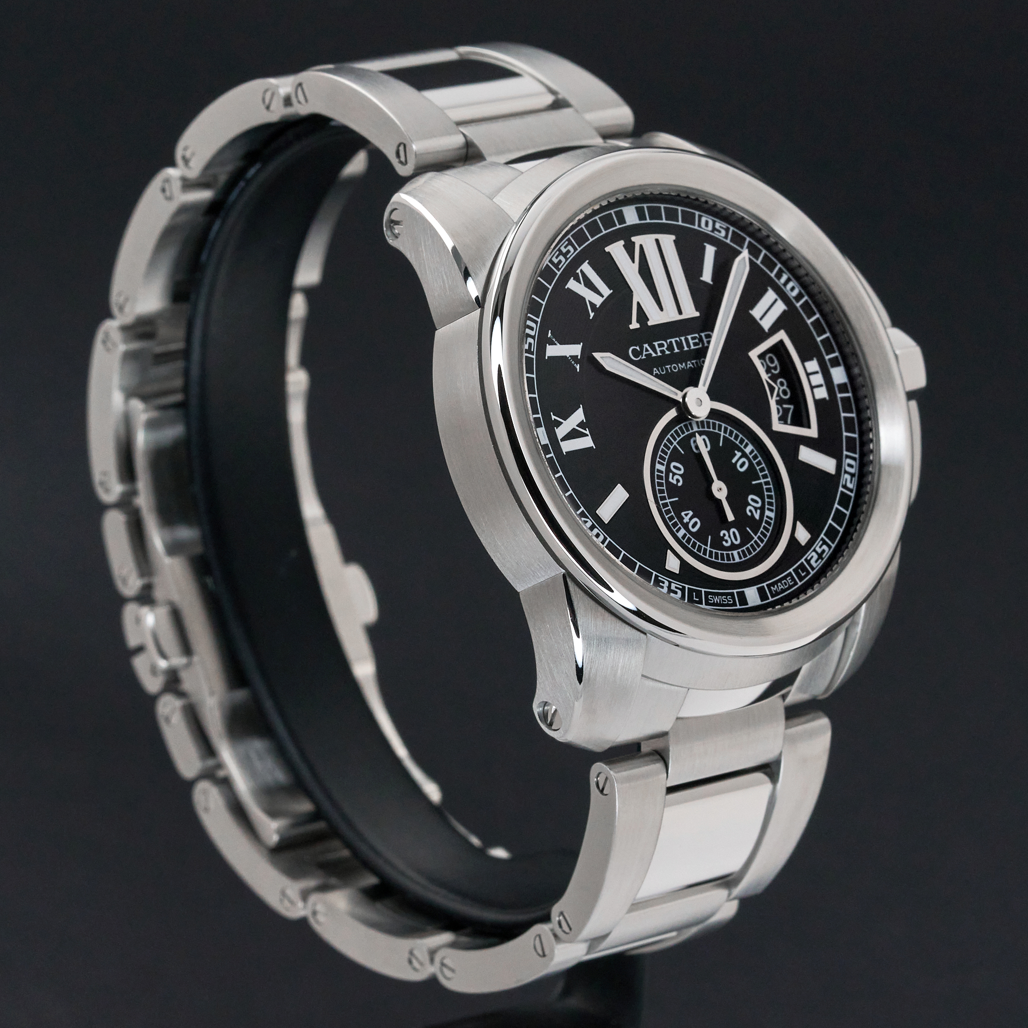 Cartier Calibre de Cartier, W7100016, 42mm, 2012, Steel, Black Roman dial, Fullset, 1y warranty