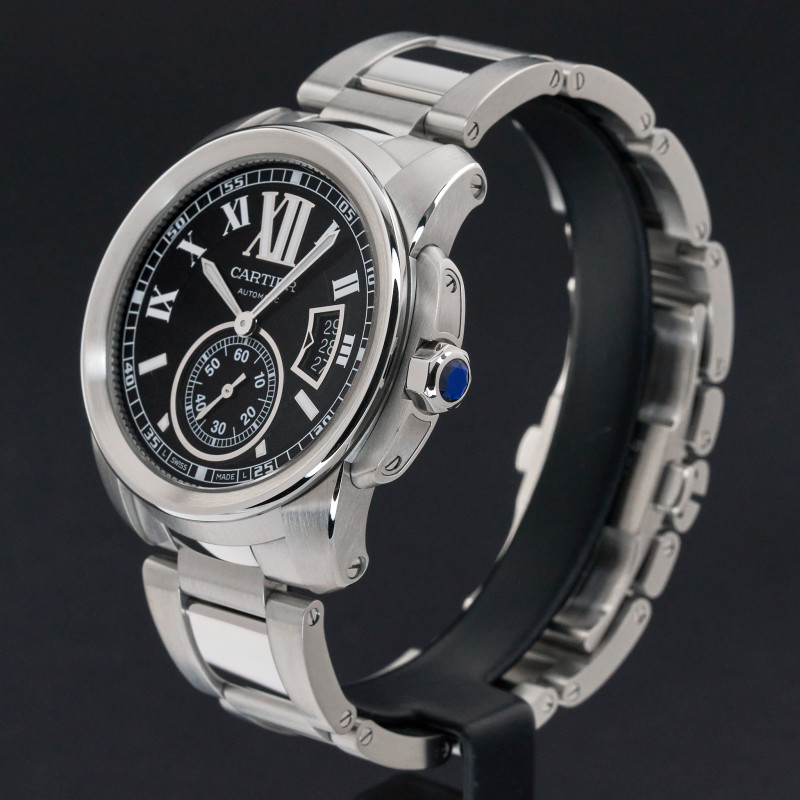 Cartier Calibre de Cartier, W7100016, 42mm, 2012, Steel, Black Roman dial, Fullset, 1y warranty