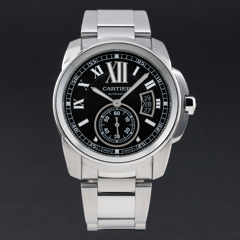 Cartier Calibre de Cartier, W7100016, 42mm, 2012, Steel, Black Roman dial, Fullset, 1y warranty
