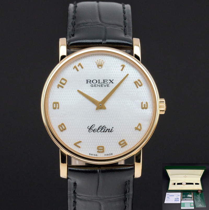 Rolex Cellini 5115/8, 32mm, 2006, Yellow gold, Ivory MOP Arabic dial, Fullset, 1y warranty