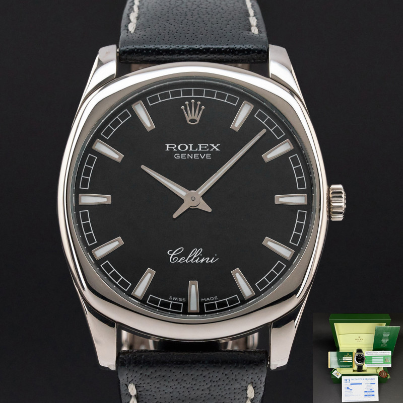 Rolex Cellini Danaos, 4243/9, 38mm, 2006, White gold, Black dial, Fullset, 1y warranty