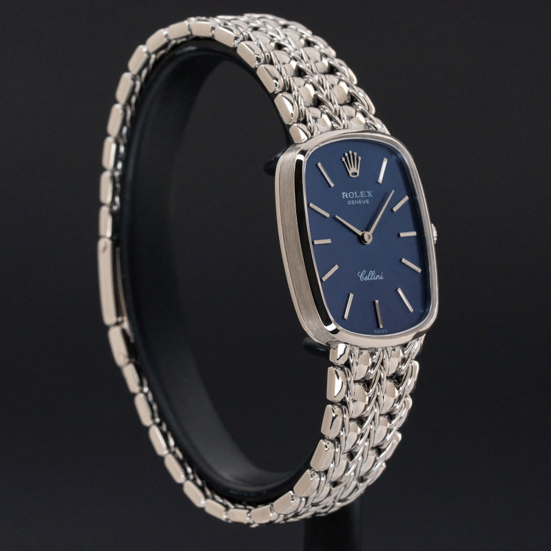 Rolex Cellini, 4111, 25mm, 1976, White gold, Blue dial, Fullset, 1y warranty