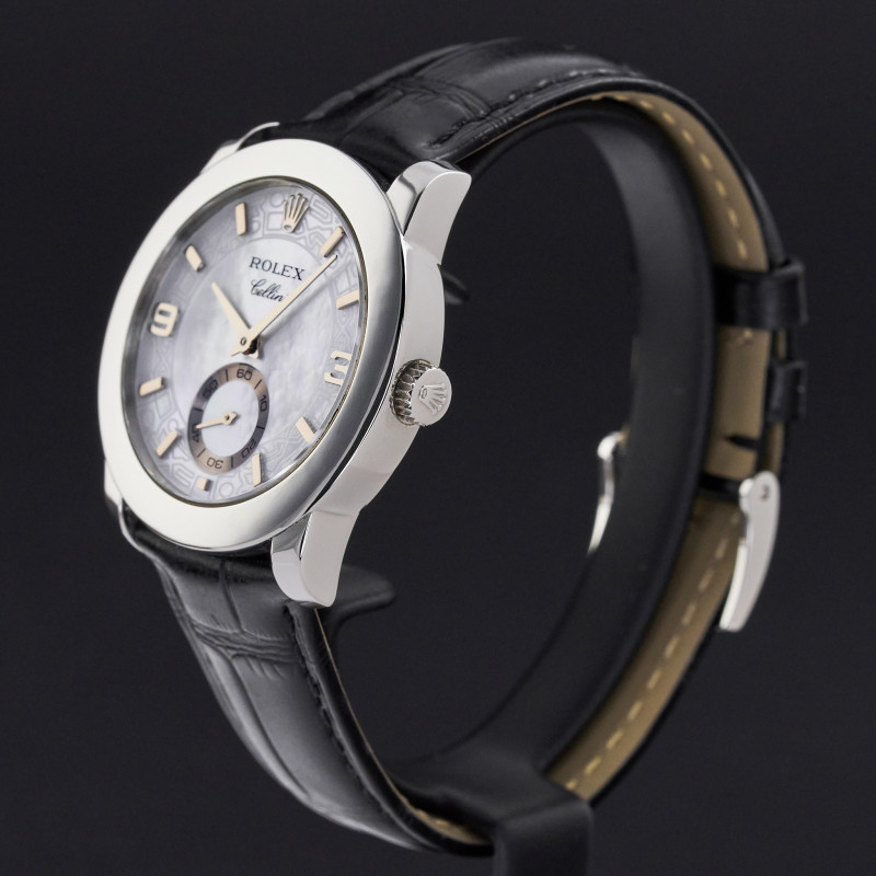 Rolex Cellini Cellinium, 5240, 35mm, 2005, Platinum, MOP Arabic dial, Fullset, 1y warranty