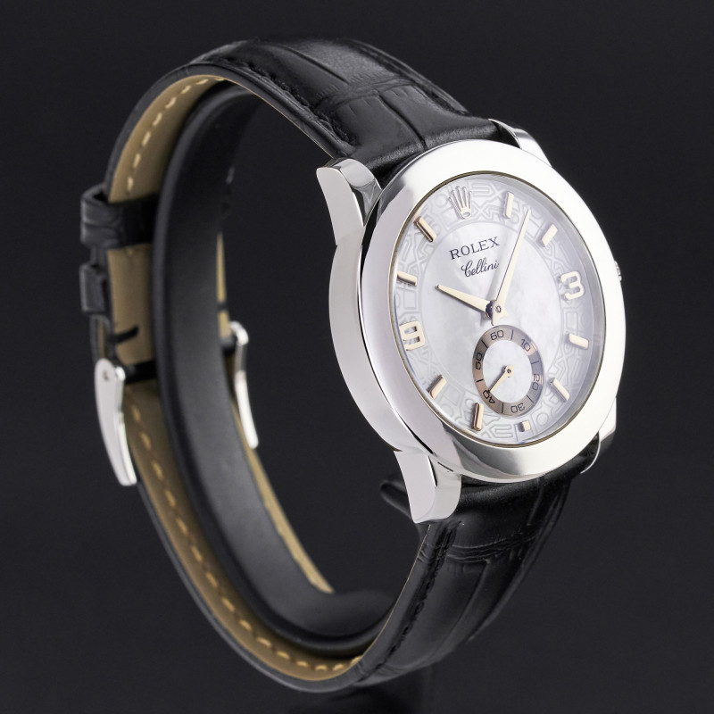 Rolex Cellini Cellinium, 5240, 35mm, 2005, Platinum, MOP Arabic dial, Fullset, 1y warranty