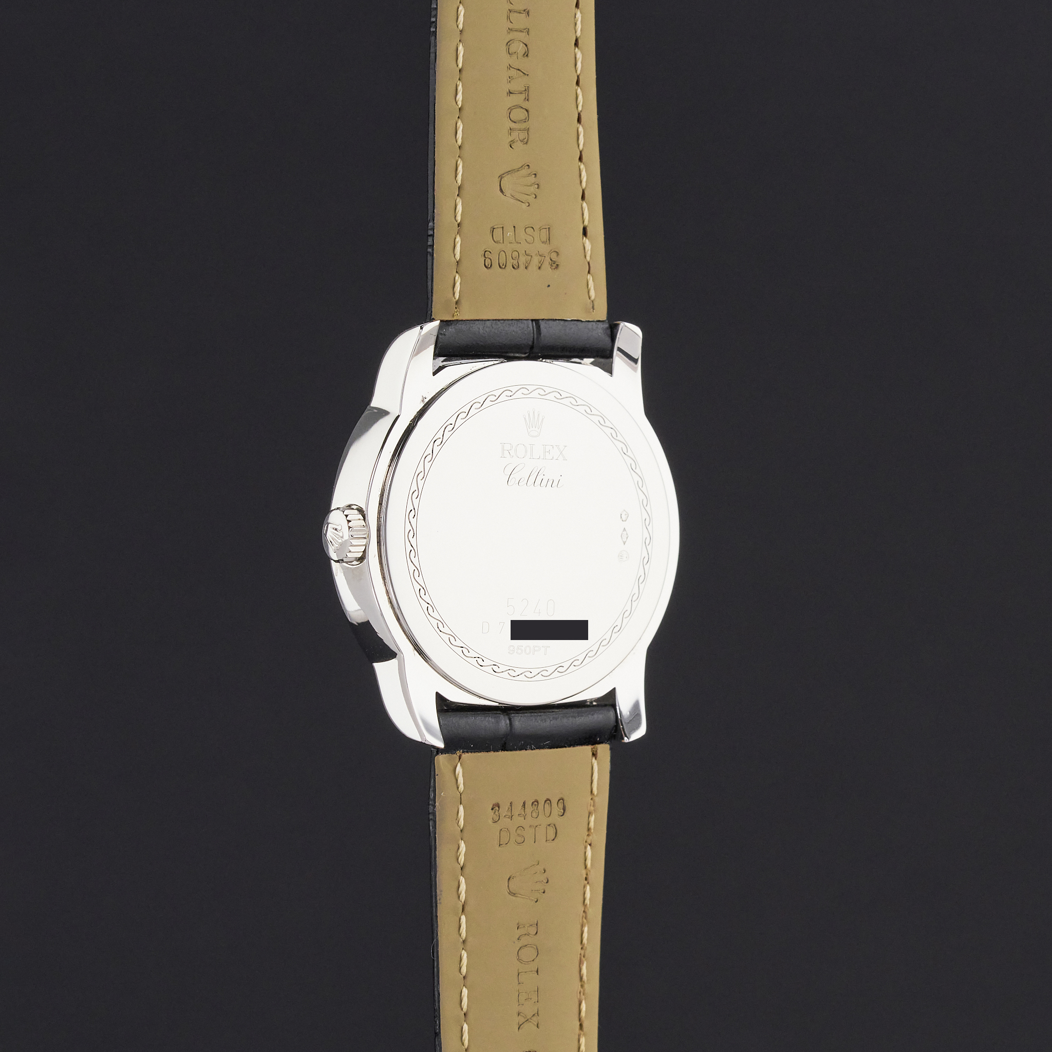 Rolex Cellini Cellinium, 5240, 35mm, 2005, Platinum, MOP Arabic dial, Fullset, 1y warranty