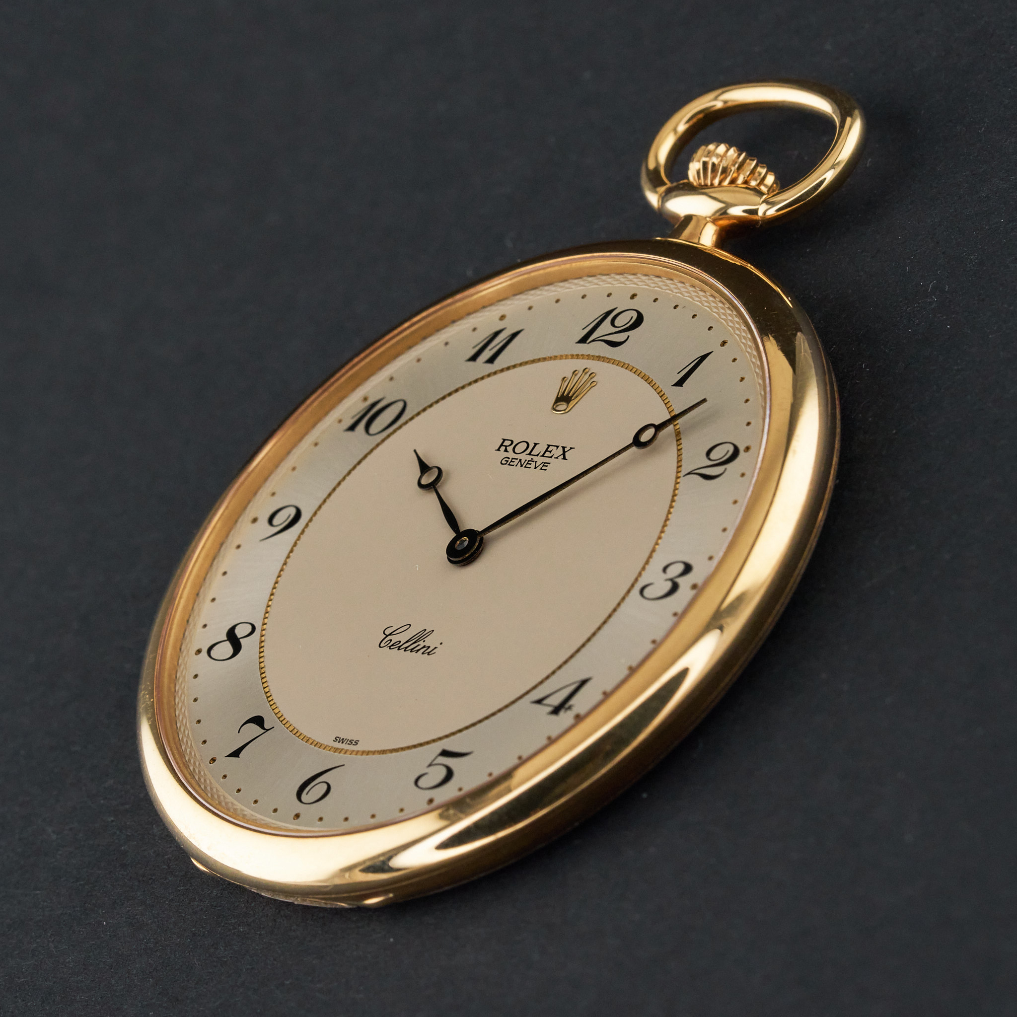 Rolex Cellini Pocket Watch, 3761, 48mm, 1995, Yellow gold, Silver Arabic dial, Fullset, 1y warranty