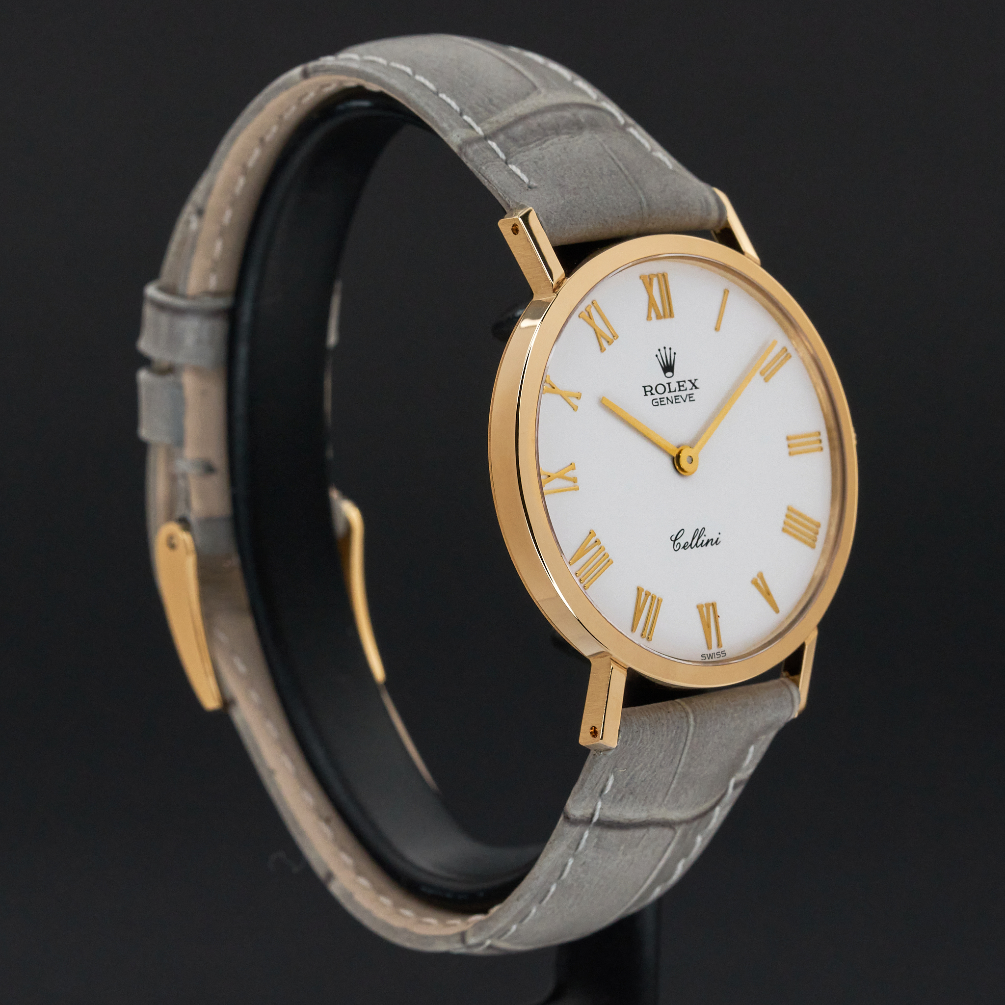 Rolex Cellini, 4112/8, 32mm, 1990, Yellow gold, White Roman dial, Fullset, 1y warranty