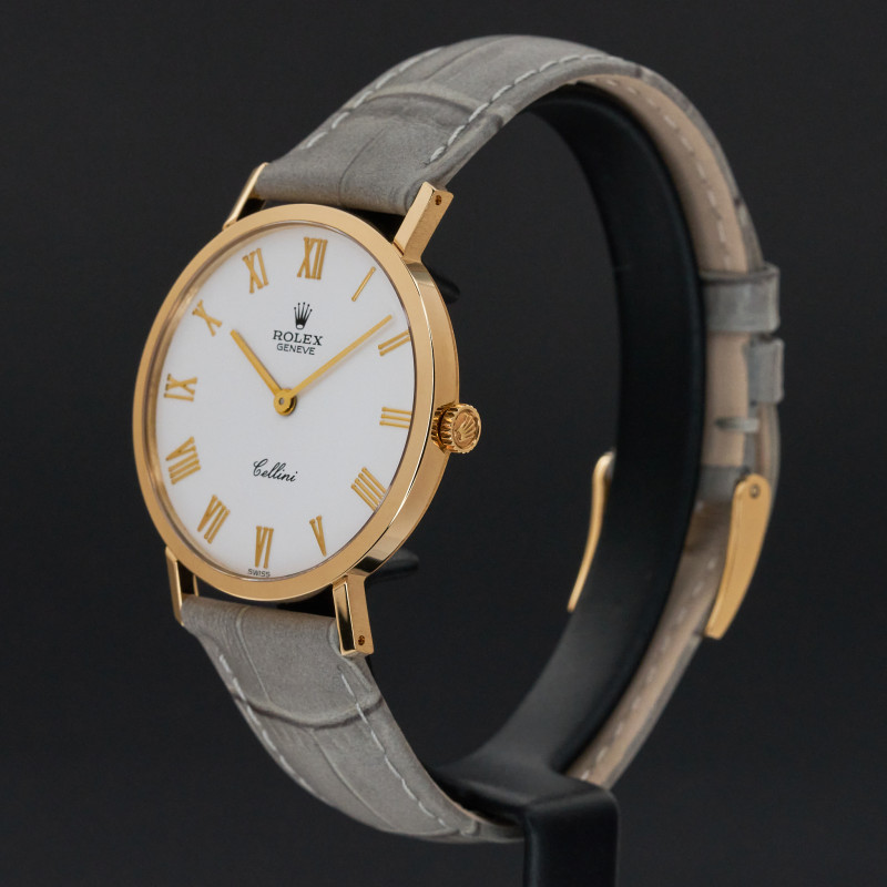Rolex Cellini, 4112/8, 32mm, 1990, Yellow gold, White Roman dial, Fullset, 1y warranty