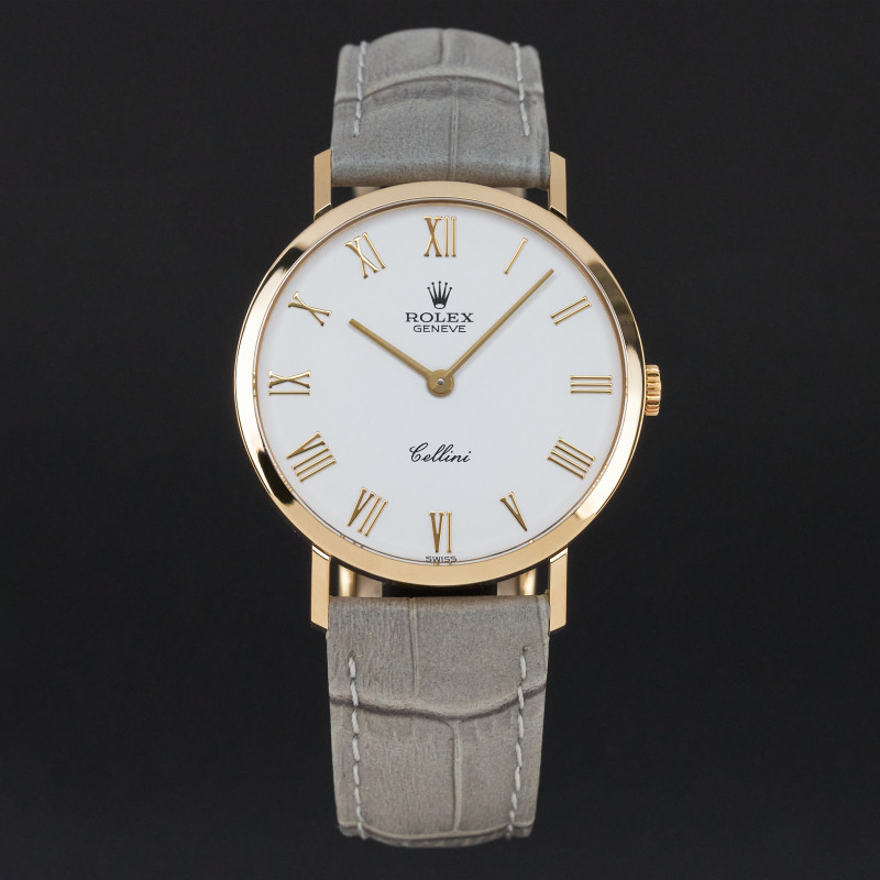 Rolex Cellini, 4112/8, 32mm, 1990, Yellow gold, White Roman dial, Fullset, 1y warranty