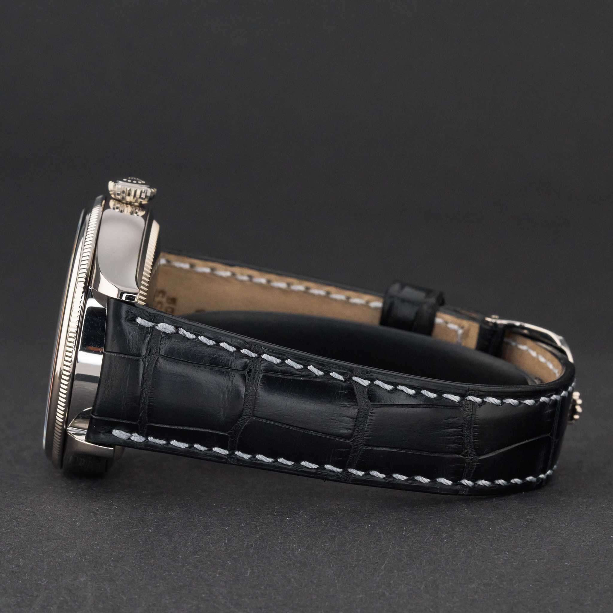 Rolex Cellini Dual Time, 50529, 39mm, 2014, White gold, Black Guilloche dial, Fullset, 1y warranty