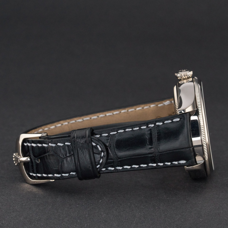 Rolex Cellini Dual Time, 50529, 39mm, 2014, White gold, Black Guilloche dial, Fullset, 1y warranty