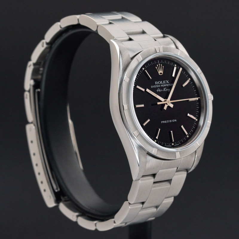 Rolex Air King, 14010, 34mm, 1994, Steel, Black dial, Fullset, 1y warranty