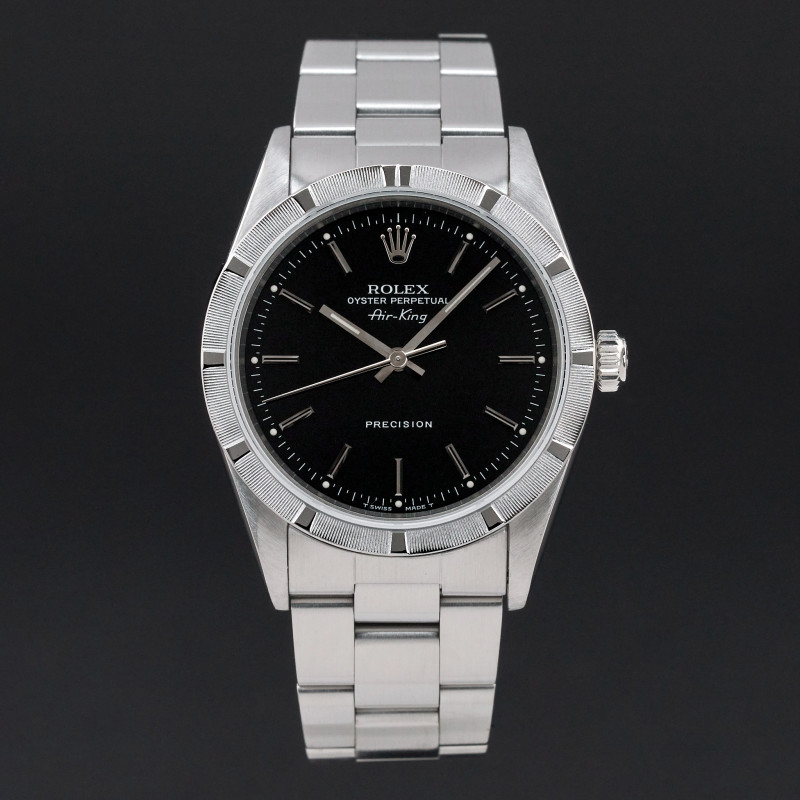 Rolex Air King, 14010, 34mm, 1994, Steel, Black dial, Fullset, 1y warranty