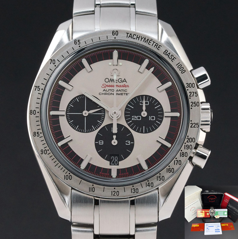 Omega Speedmaster Schumacher Legend, 3559.32, 42mm, 2005, Steel, Silver dial, Fullset, 1y warranty