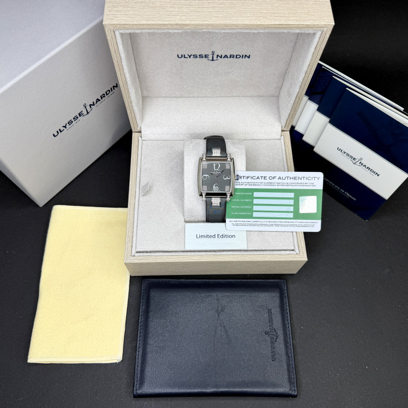 Ulysse Nardin Caprice, 130-91, 34mm, White gold, Grey Arabic dial, Docs, 1y warranty