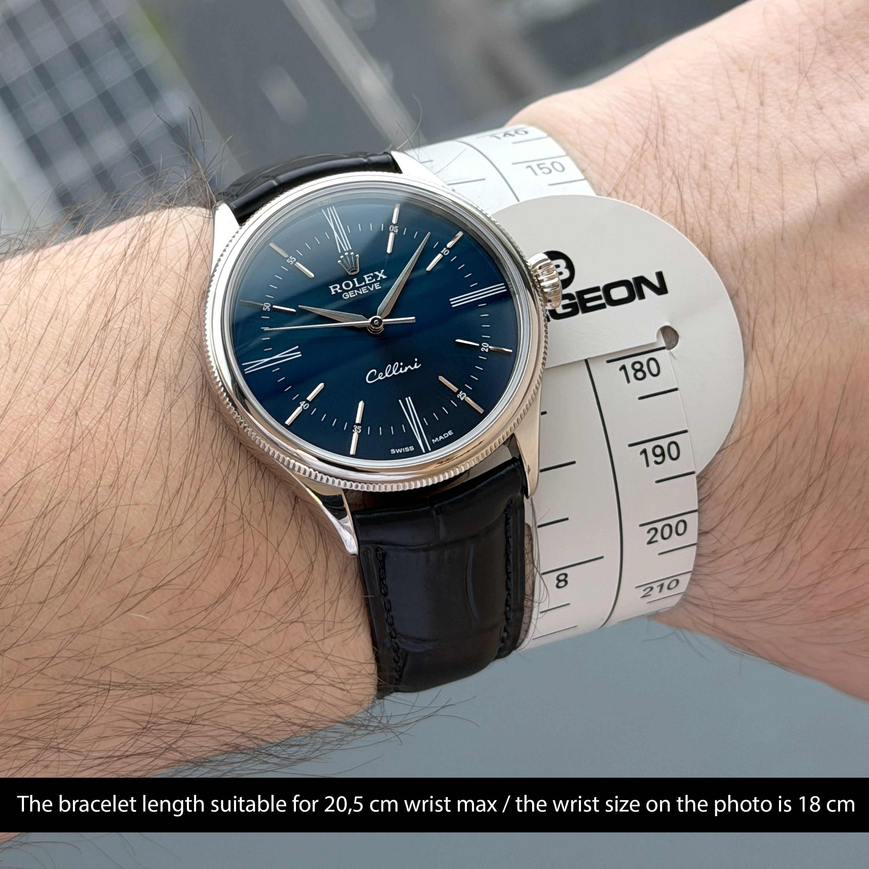 Rolex Cellini Time, 50509, 39mm, 2016, White gold, Blue Roman dial, Fullset, 1y warranty