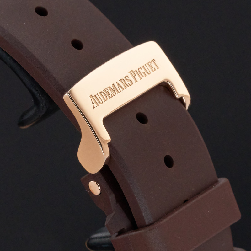 Audemars Piguet Royal Oak Lady, 67601OR.ZZ.D080CA.01, 33mm, 2009, Rose gold, Brown Méga Tapisserie dial, Fullset, 1y warranty