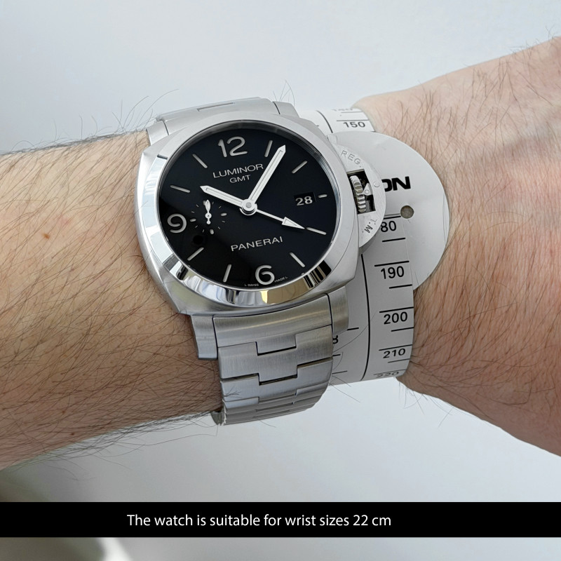 Panerai Luminor 1950 GMT, PAM 00329, 44mm, Steel, Black Arabic dial, Fullset, 1y warranty