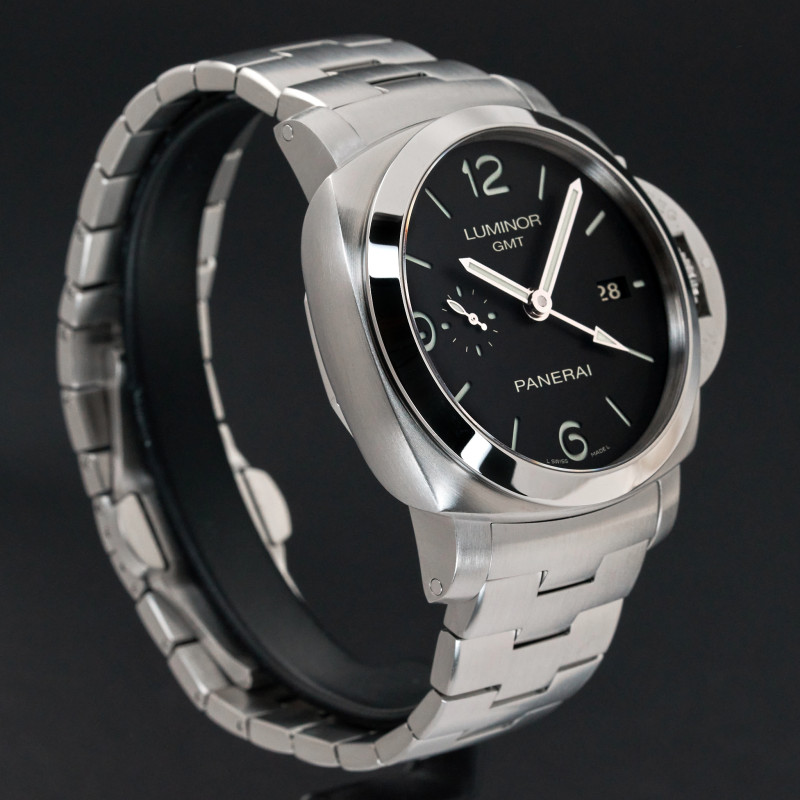 Panerai Luminor 1950 GMT, PAM 00329, 44mm, Steel, Black Arabic dial, Fullset, 1y warranty